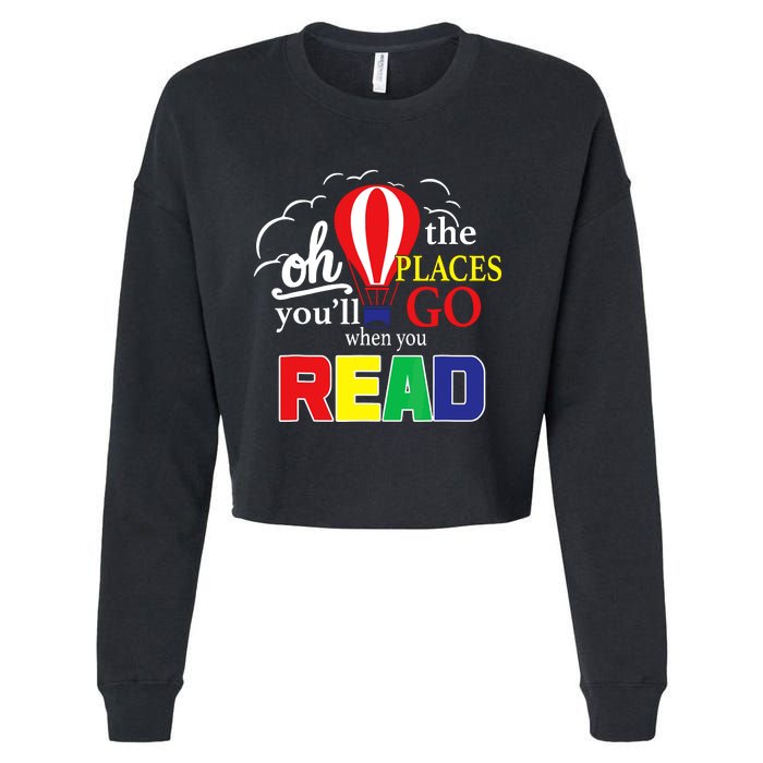 Vintage Oh The Places Youll Go When You Read Cropped Pullover Crew