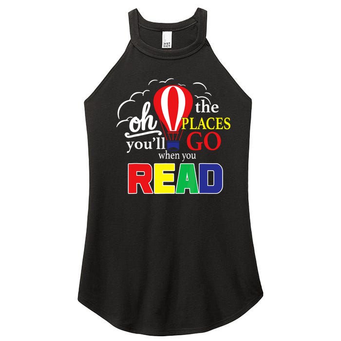 Vintage Oh The Places Youll Go When You Read Women's Perfect Tri Rocker Tank