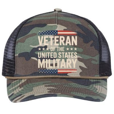 Veteran Of The Military Proud Veteran Retro Rope Trucker Hat Cap