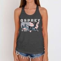 V22 Osprey Tiltrotor Military Aircraft Helicopter Mv22 Women's Knotted Racerback Tank