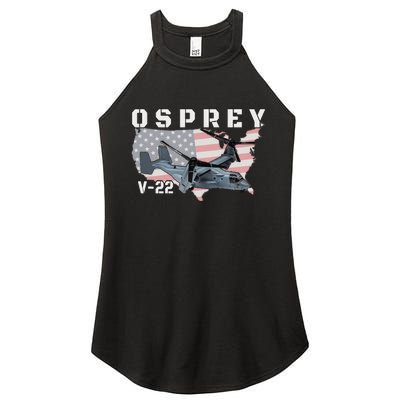 V22 Osprey Tiltrotor Military Aircraft Helicopter Mv22 Women's Perfect Tri Rocker Tank