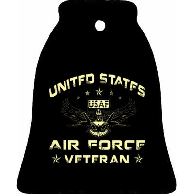 Veteran Of The United States US Air Force USAF Ceramic Bell Ornament