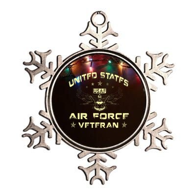 Veteran Of The United States US Air Force USAF Metallic Star Ornament