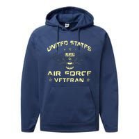 Veteran Of The United States US Air Force USAF Performance Fleece Hoodie