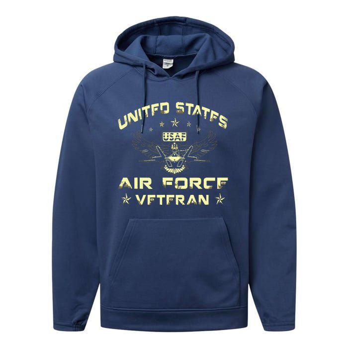 Veteran Of The United States US Air Force USAF Performance Fleece Hoodie