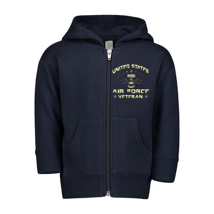 Veteran Of The United States US Air Force USAF Toddler Zip Fleece Hoodie