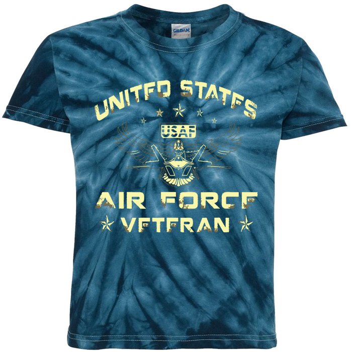 Veteran Of The United States US Air Force USAF Kids Tie-Dye T-Shirt