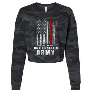 Veteran Of The United States Army Flag Cropped Pullover Crew