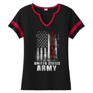 Veteran Of The United States Army Flag Ladies Halftime Notch Neck Tee