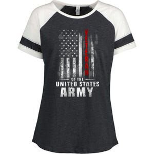 Veteran Of The United States Army Flag Enza Ladies Jersey Colorblock Tee