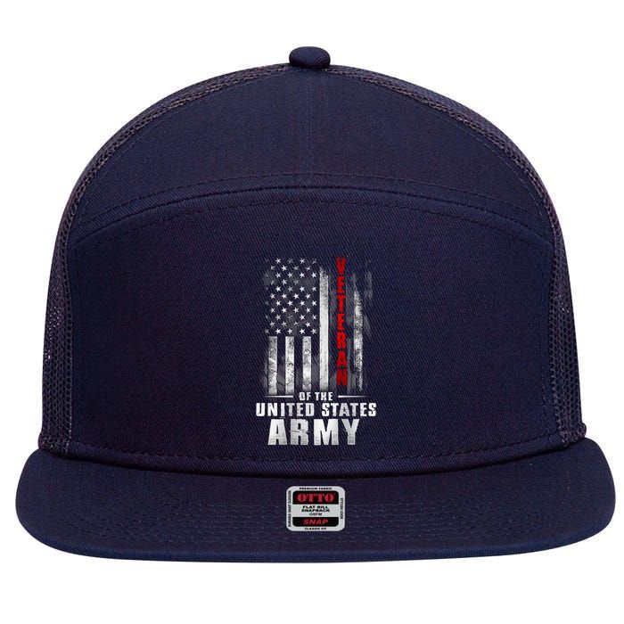 Veteran Of The United States Army Flag 7 Panel Mesh Trucker Snapback Hat