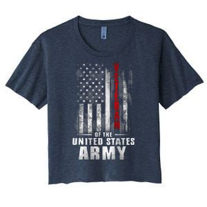 Veteran Of The United States Army Flag Women's Crop Top Tee