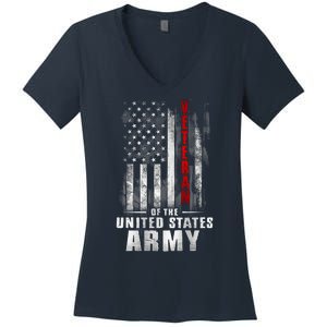 Veteran Of The United States Army Flag Women's V-Neck T-Shirt