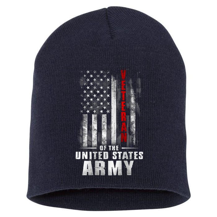 Veteran Of The United States Army Flag Short Acrylic Beanie