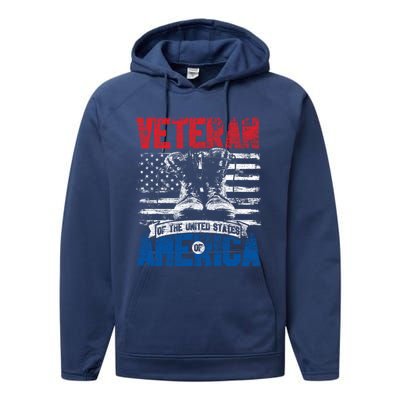 Veteran Of The United States Of America Veterans Day Gift Performance Fleece Hoodie