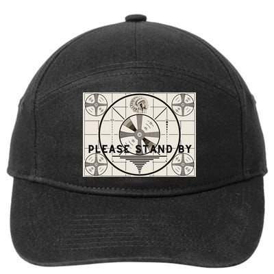 Vintage Old Test Pattern Please Stand By Tv 7-Panel Snapback Hat