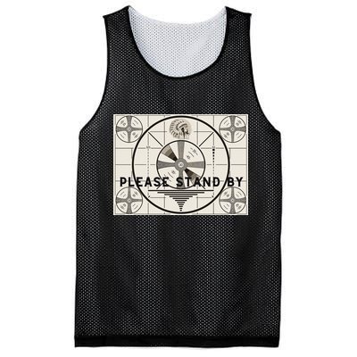 Vintage Old Test Pattern Please Stand By Tv Mesh Reversible Basketball Jersey Tank