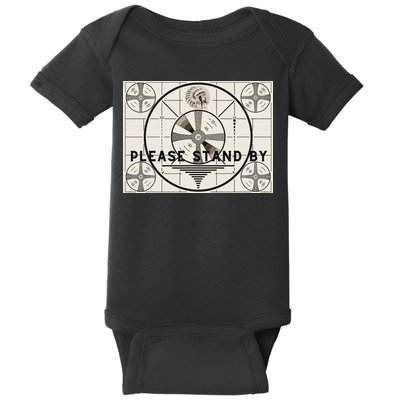 Vintage Old Test Pattern Please Stand By Tv Baby Bodysuit