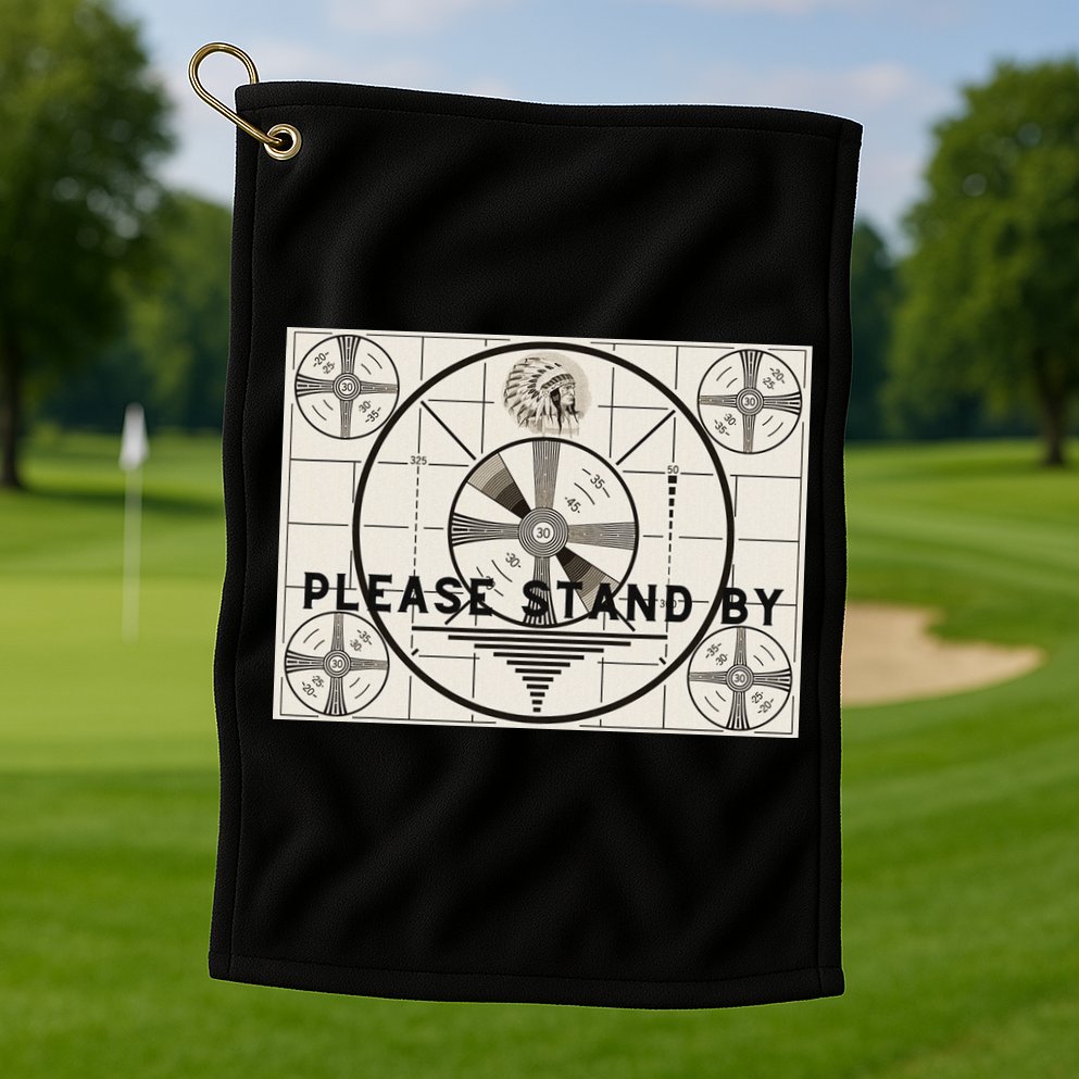 Vintage Old Test Pattern Please Stand By Tv Golf Towel