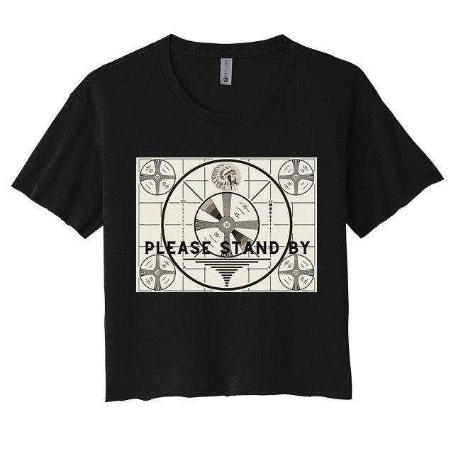 Vintage Old Test Pattern Please Stand By Tv Crop Top