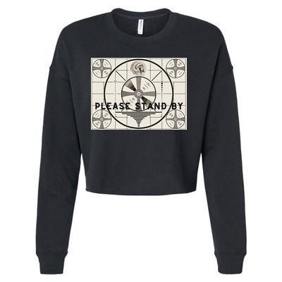 Vintage Old Test Pattern Please Stand By Tv Cropped Pullover Crew