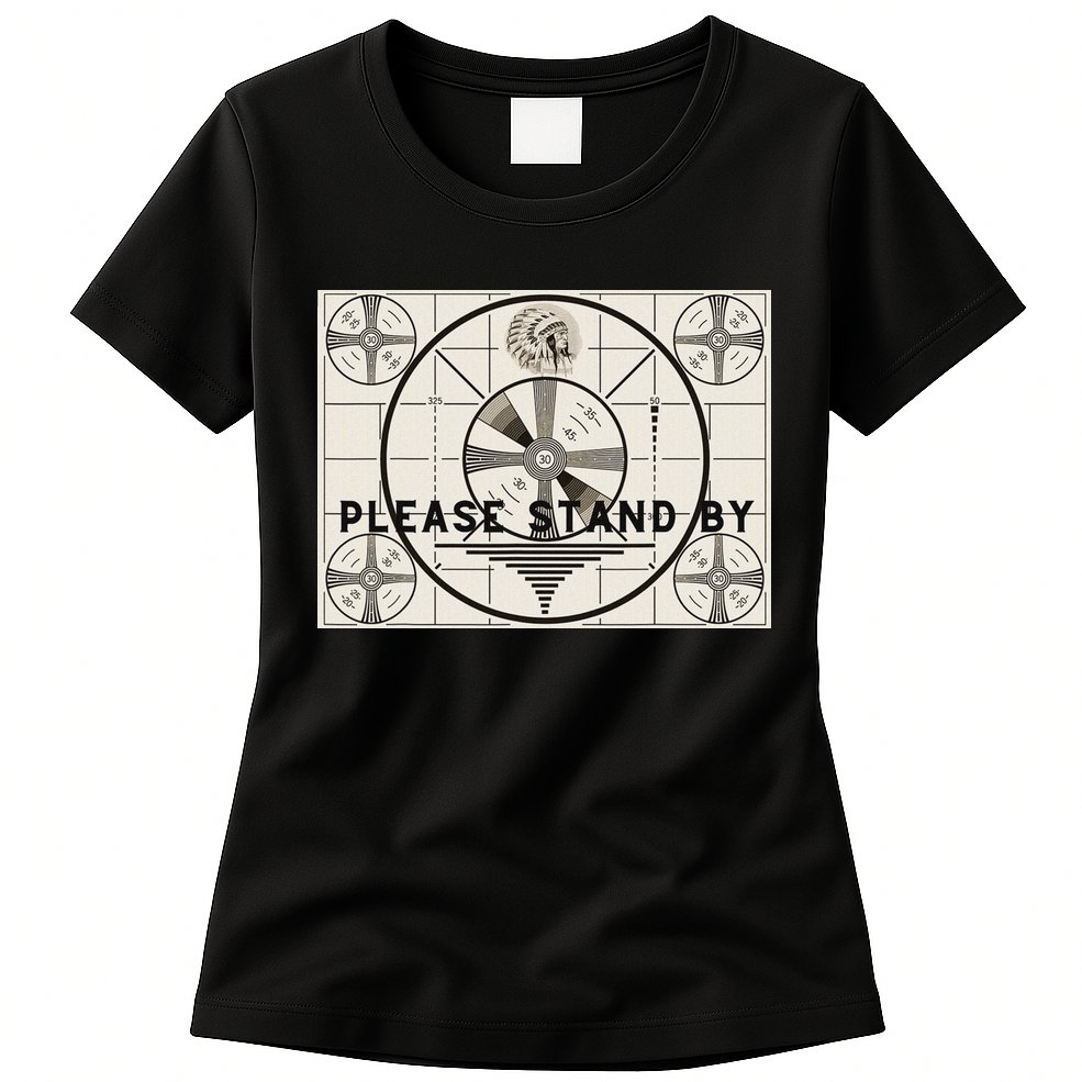 Vintage Old Test Pattern Please Stand By Tv Womens T-Shirt