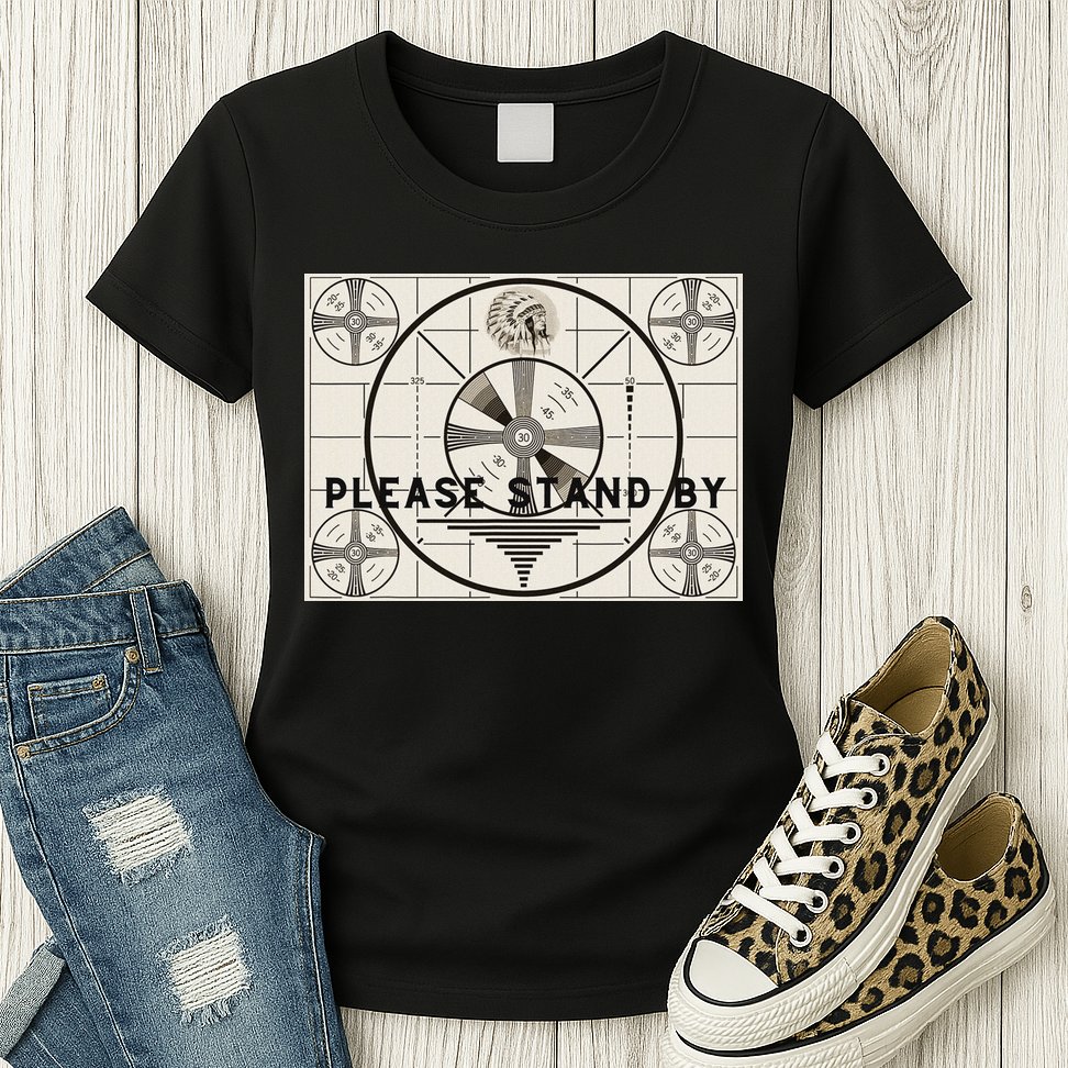Vintage Old Test Pattern Please Stand By Tv Womens T-Shirt