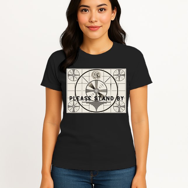 Vintage Old Test Pattern Please Stand By Tv Womens T-Shirt
