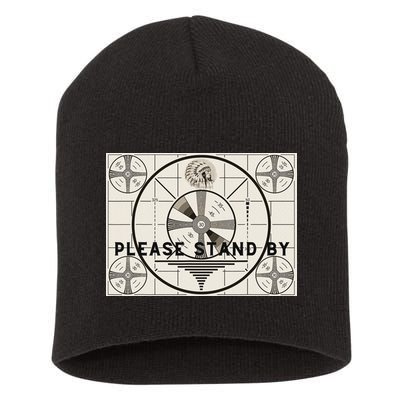 Vintage Old Test Pattern Please Stand By Tv Short Acrylic Beanie