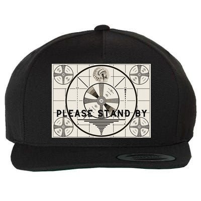 Vintage Old Test Pattern Please Stand By Tv Wool Snapback Cap