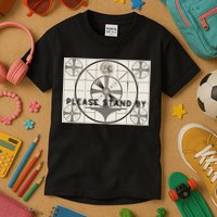 Vintage Old Test Pattern Please Stand By Tv Kids T-Shirt