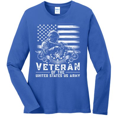 Veteran Of The United States Usa Army Patriotic Ladies Long Sleeve Shirt