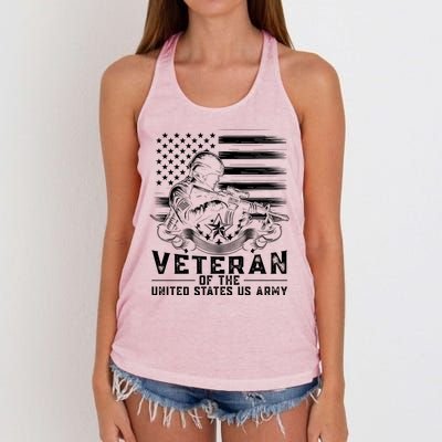 Veteran Of The United States Usa Army Patriotic Women's Knotted Racerback Tank