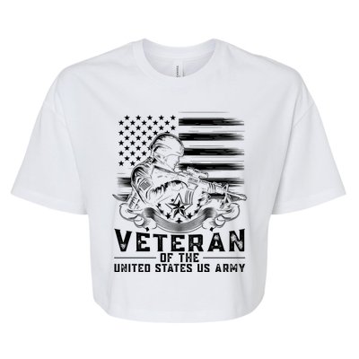 Veteran Of The United States Usa Army Patriotic Bella+Canvas Jersey Crop Tee