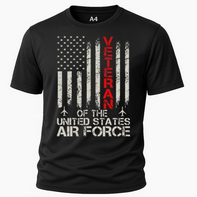 Veteran of the United States Air Force USAF Retro US Flag Cooling Performance Crew T-Shirt