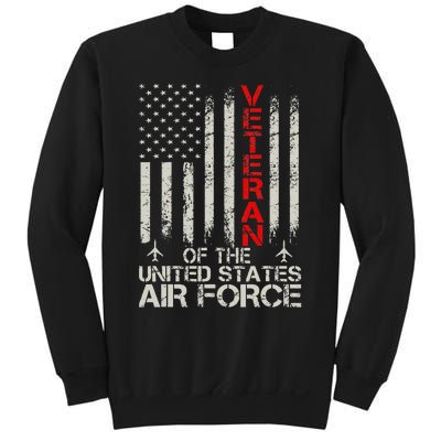 Veteran of the United States Air Force USAF Retro US Flag Sweatshirt