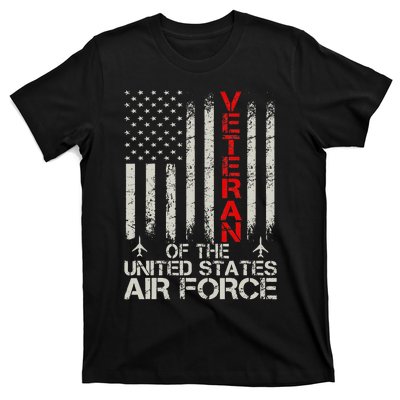 Veteran of the United States Air Force USAF Retro US Flag T-Shirt