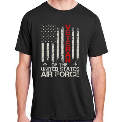 Veteran of the United States Air Force USAF Retro US Flag Adult ChromaSoft Performance T-Shirt