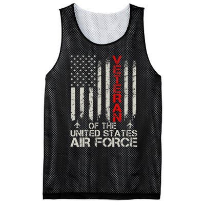 Veteran of the United States Air Force USAF Retro US Flag Mesh Reversible Basketball Jersey Tank