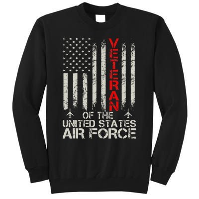 Veteran of the United States Air Force USAF Retro US Flag Tall Sweatshirt