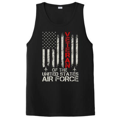 Veteran of the United States Air Force USAF Retro US Flag PosiCharge Competitor Tank