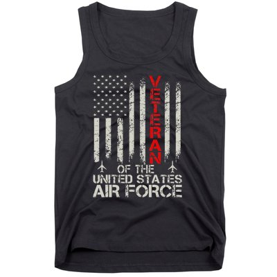 Veteran of the United States Air Force USAF Retro US Flag Tank Top