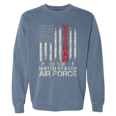 Veteran of the United States Air Force USAF Retro US Flag Garment-Dyed Sweatshirt