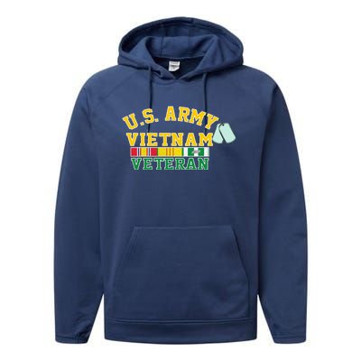 Veteran Of The United States Army Camouflage Us Flag Gift Performance Fleece Hoodie