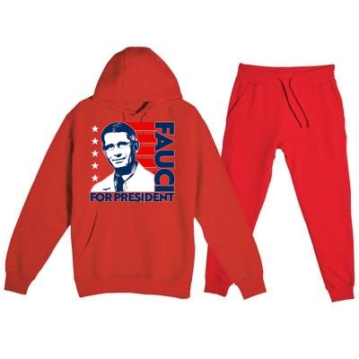 Vote Dr Fauci For President Premium Hooded Sweatsuit Set