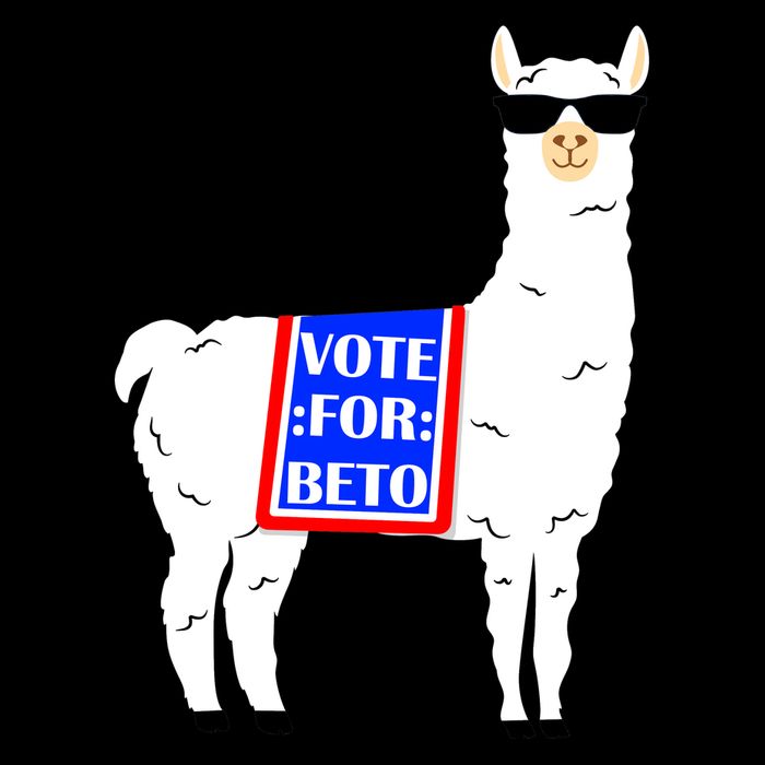 Vote For Beto Llama Cooling Performance Crew T-Shirt