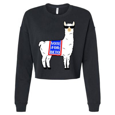 Vote For Beto Llama Cropped Pullover Crew