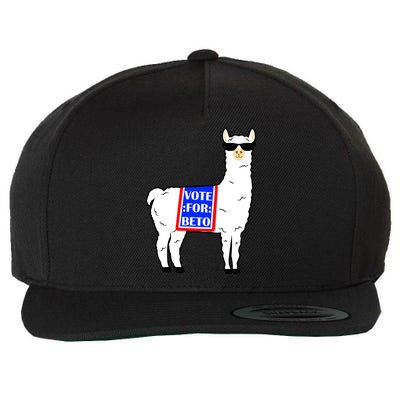 Vote For Beto Llama Wool Snapback Cap