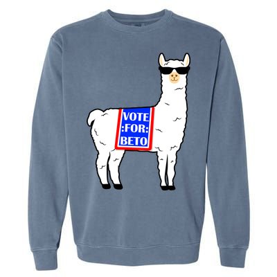 Vote For Beto Llama Garment-Dyed Sweatshirt