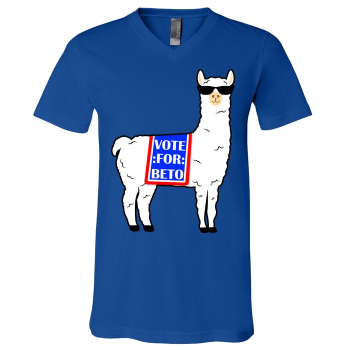 Vote For Beto Llama V-Neck T-Shirt